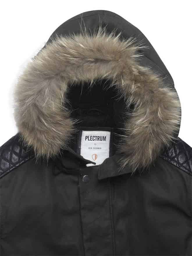 Ben Sherman Plectrum Leather Sleeve Canvas Parka