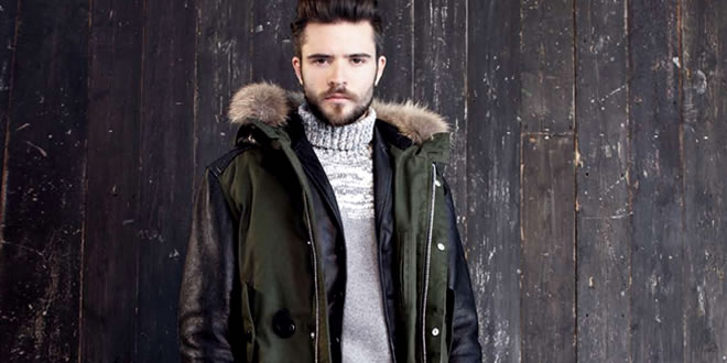 Ben Sherman Plectrum Leather Sleeve Canvas Parka