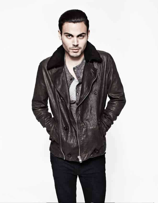 AllSaints Diverse Leather Pea Coat