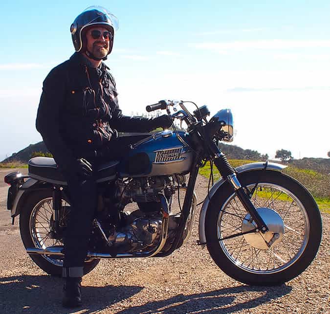 Paul D’Orleans Wearing Twin Track Motorcycle Jacket