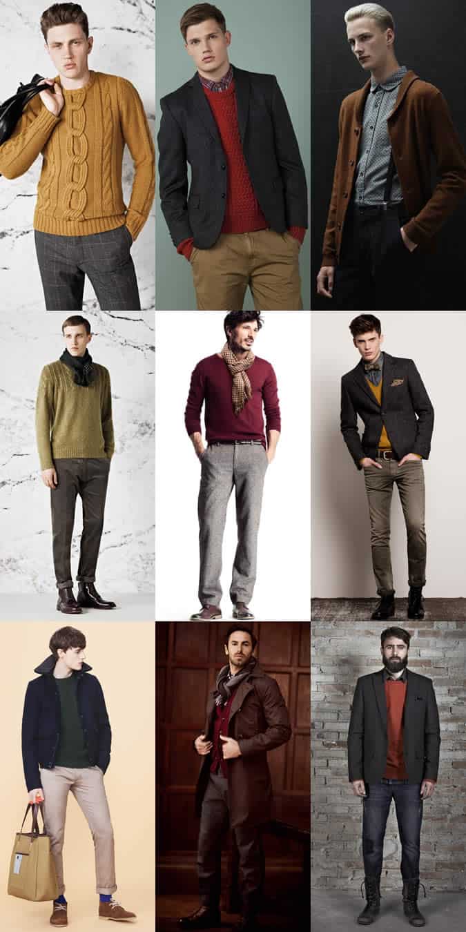 Men's Winter Coloured Knitwear Lookbook