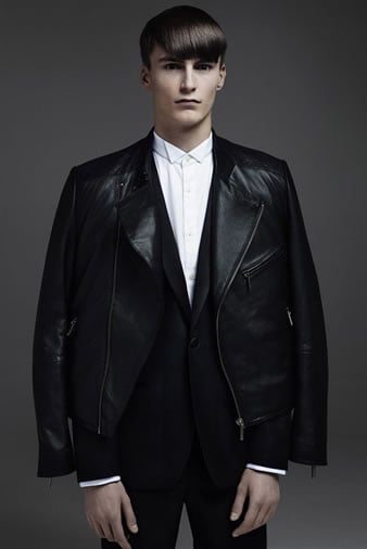 Topman Lux - Black Leather Biker Jacket