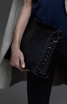Topman Lux Basket-Weave Document Holder