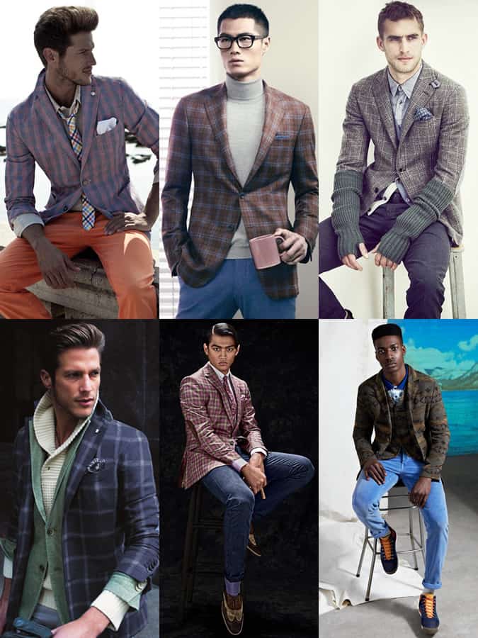 Men's Checked Blazers and Sports Coats Lookbook