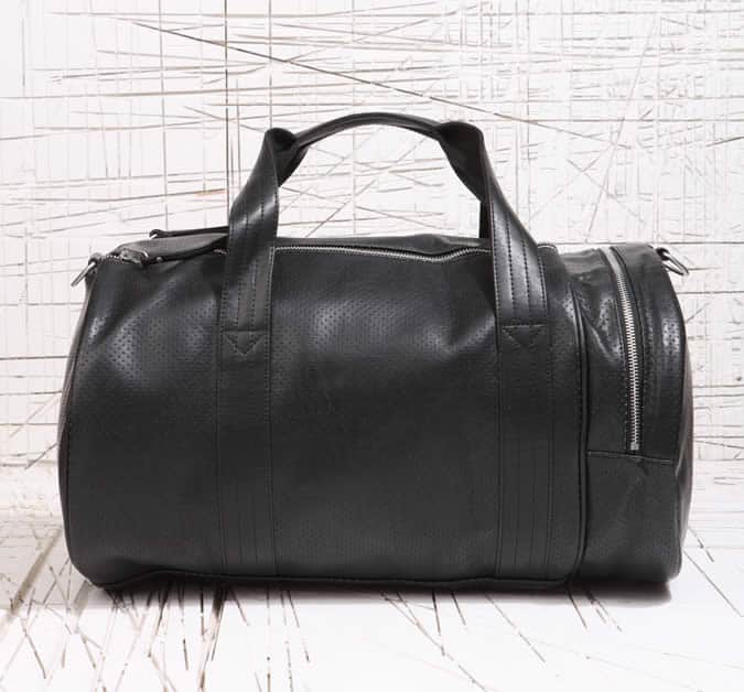 Fred Perry Black Perforated Barrel Bag