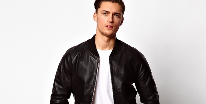 ASOS Leather Bomber Jacket