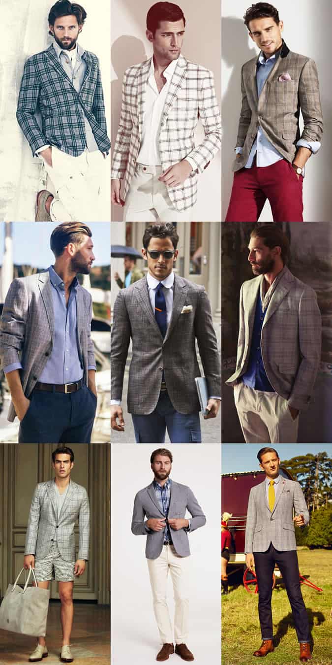 Men's Checked Blazer Spring/Summer Outfit Inspiration Lookbook