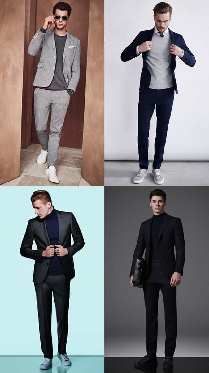 Men's Trainers With Suits Outfit Inspiration Lookbook