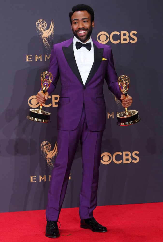 Donald Glover Wearing A Purple Suit