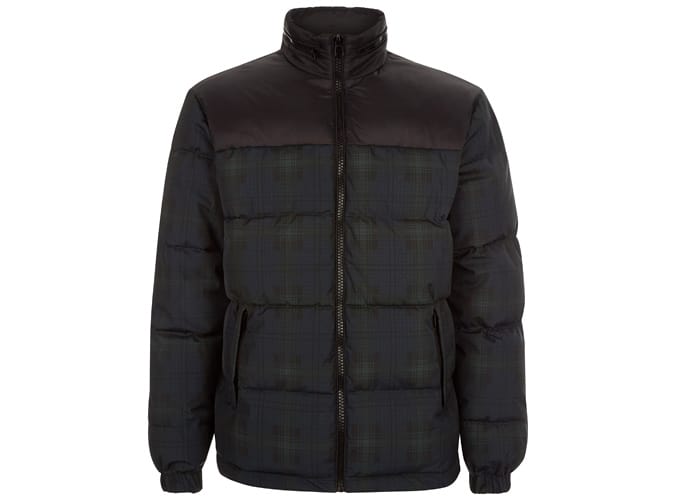 New Look Men Plus Size Tartan Puffer Jacket