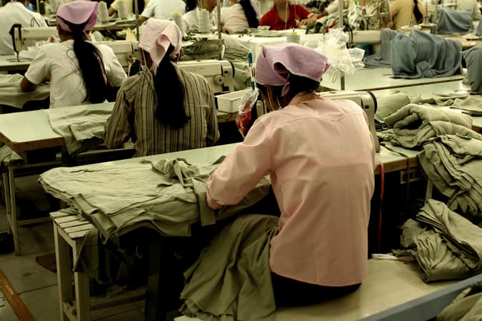 Workers at garment factory