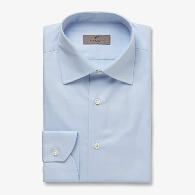 CANALI Blue Slim-Fit Cotton-Twill Shirt